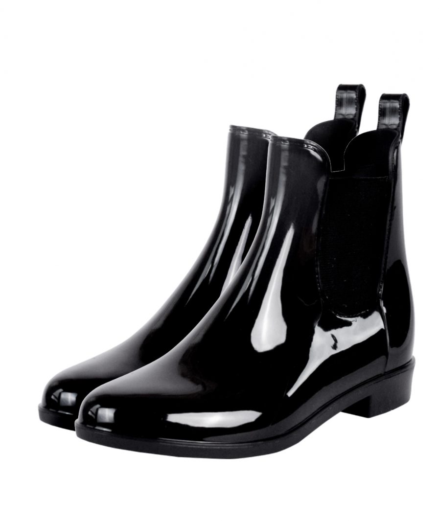 Botines Lluvia Chelsea Negro Glossy - Imagen 3